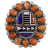 Southwest Multicolor Sterling Silver Ring Size 8-3/4 CX50413